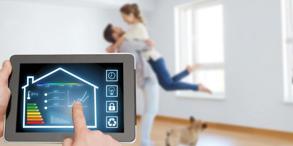 Couple at home during energy audit Couple at home during energy audit