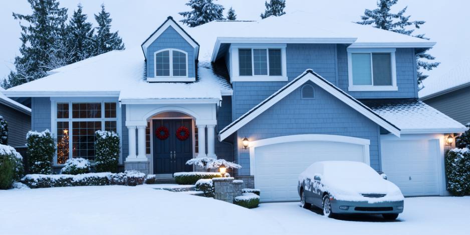 house covered in snow